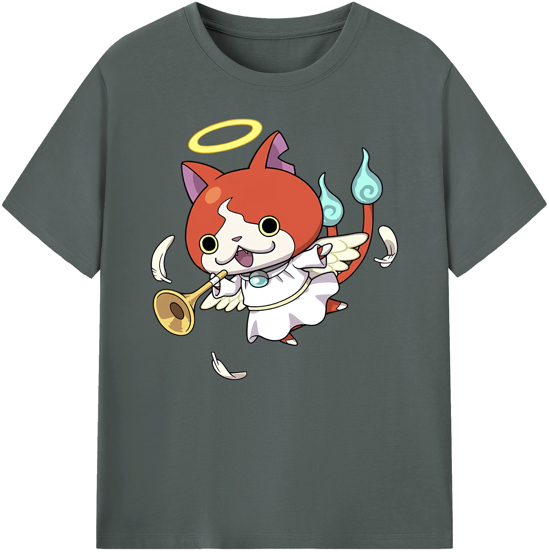 （画像用） 妖怪ウォッチ Yo-kai Watch 綿100％ メンズ半袖Tシャツ｜肌触りやわらか＆通気性